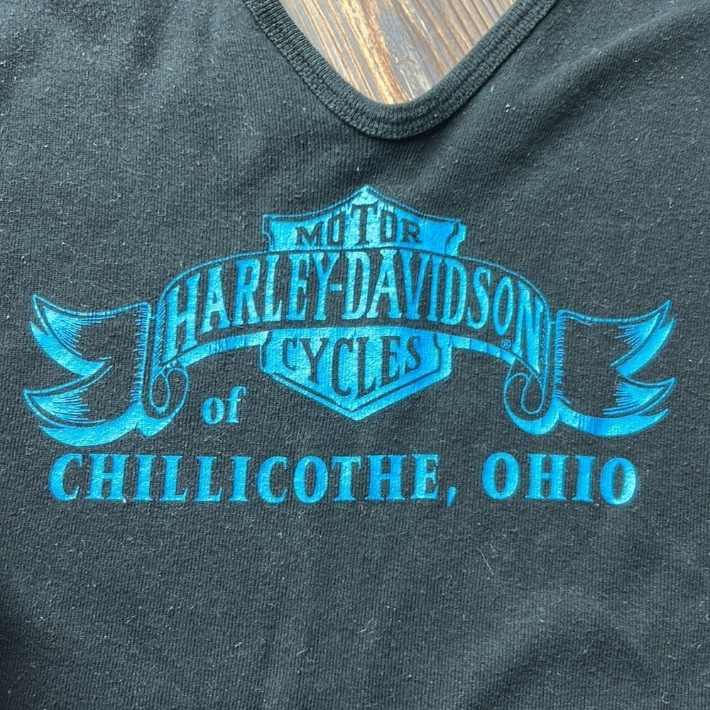 Vintage 90s Harley-Davidson V-Neck Black Tank Top Sz XL - Picture 2 of 9